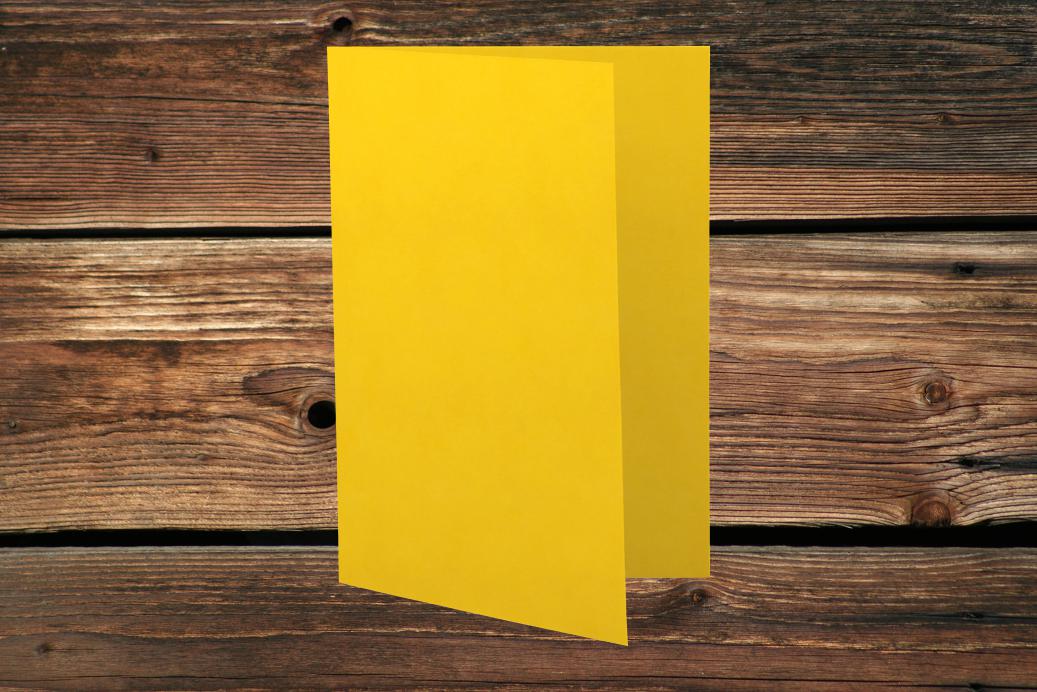 Klappkarten 70/140x105 mm hochdoppelt Butterblumengelb 230 g/qm